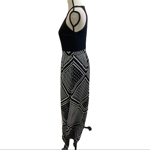 Vince camuto womens maxi dress. Size 6 skirt geometric pattern blue.white - Picture 9 of 12